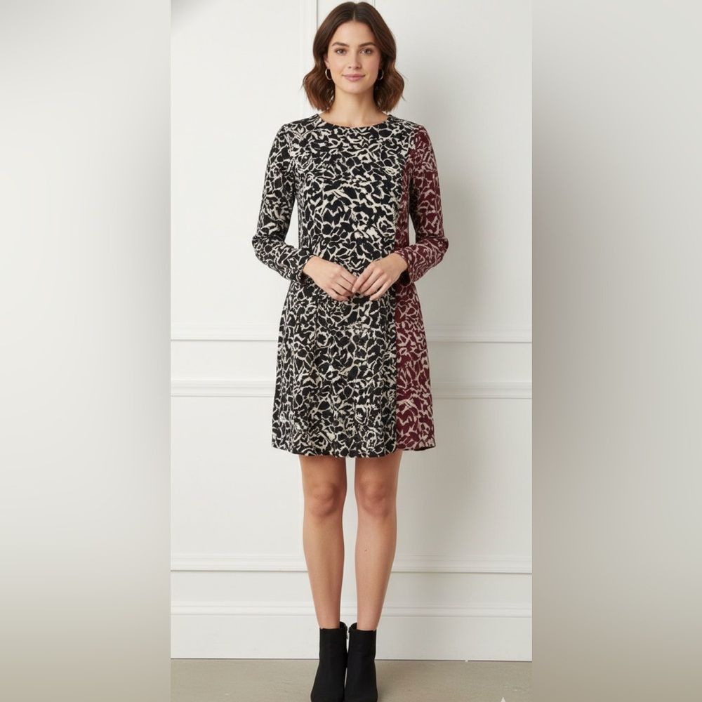 BCBG MaxAzira Woman’s blue and maroon floral dress. Size Med NWOT